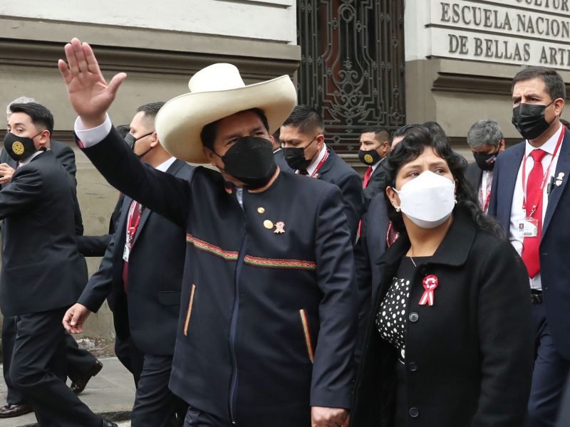 Pedro Castillo y su esposa Lilian Paredes