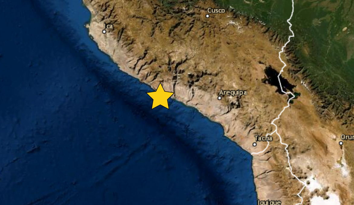 Sismo en Arequipa en el mar