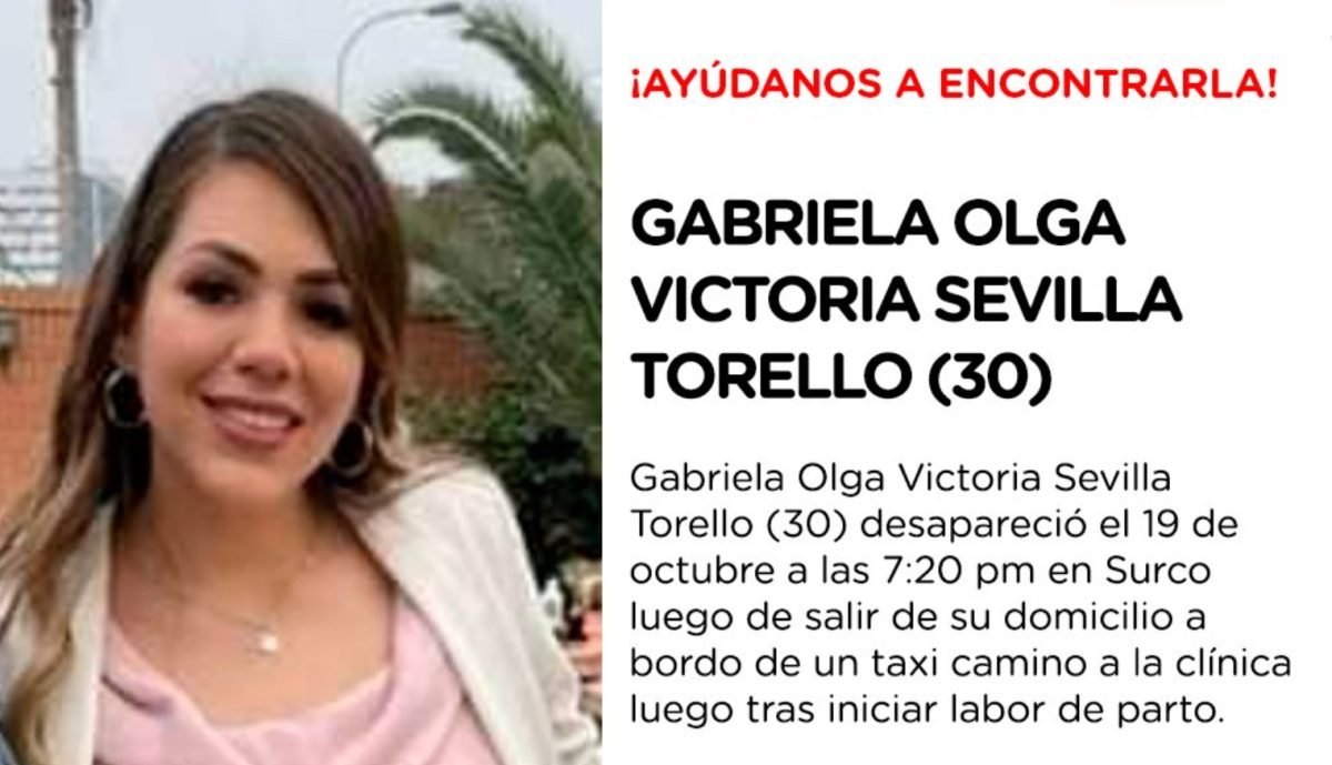 Misteriosa desaparición de Gabriela Olga Victoria Sevilla Torello