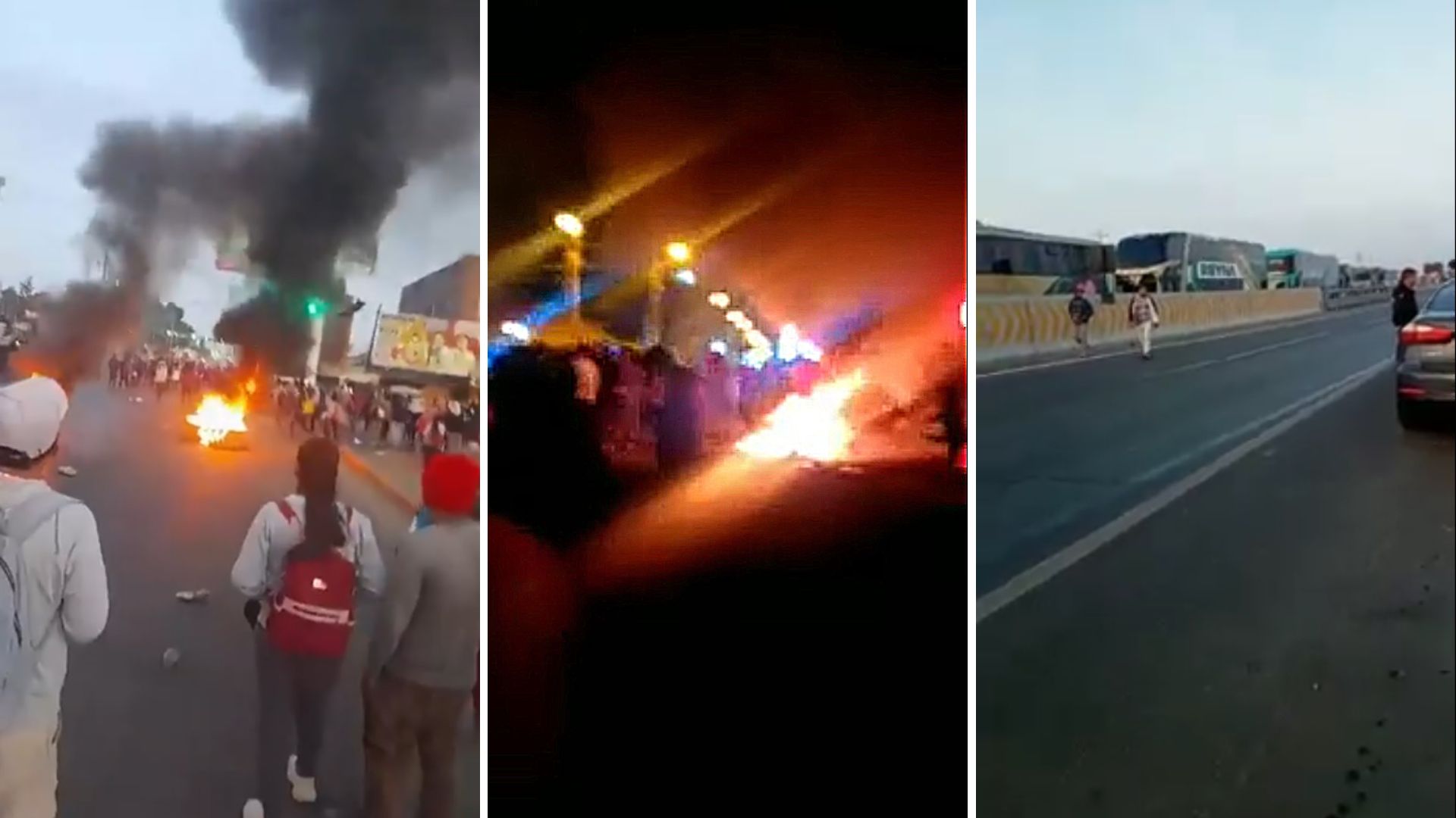 Manifestantes exigen adelanto de elecciones bloqueando tramos de la Panamericana Sur