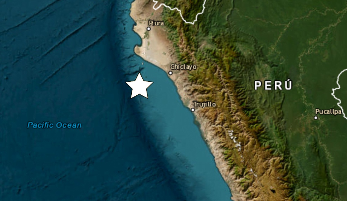 Sismo en el mar frente a Chiclayo