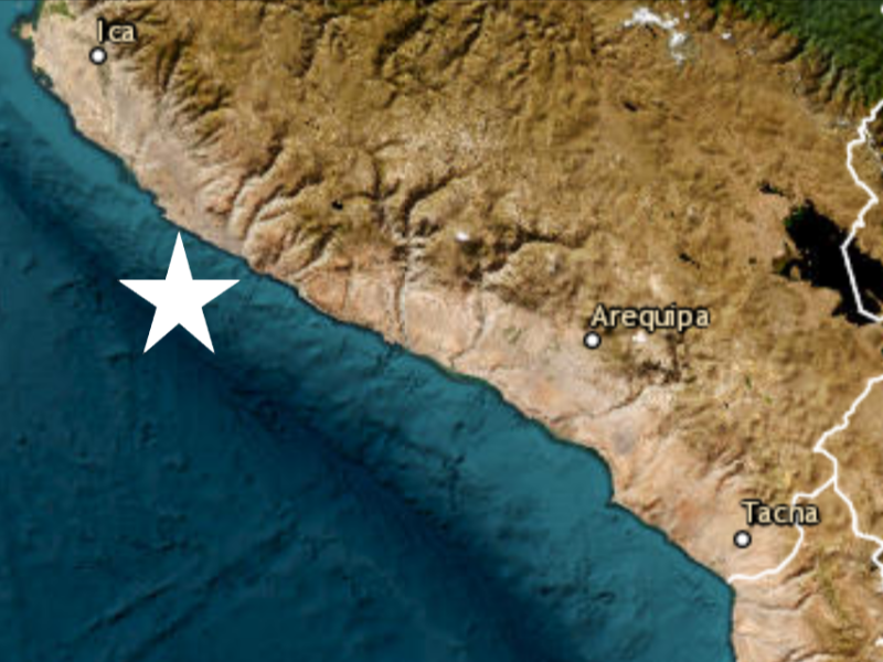 Sismo en Arequipa de magnitud 5.3 se registró hoy 19 de agosto con epicentro en Lomas – Caravelí