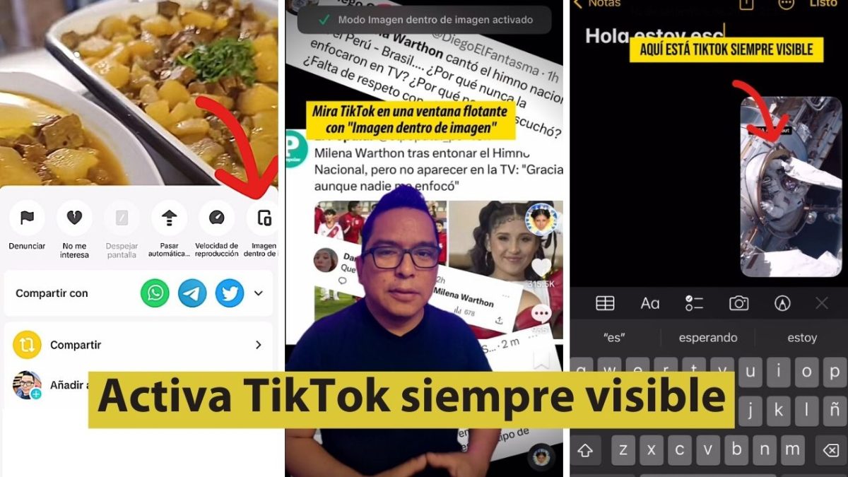 TikTok siempre visible