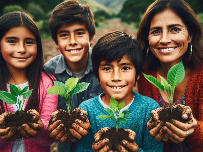 Familias peruanas en defensa del medio ambiente / Imágenes generadas con IA