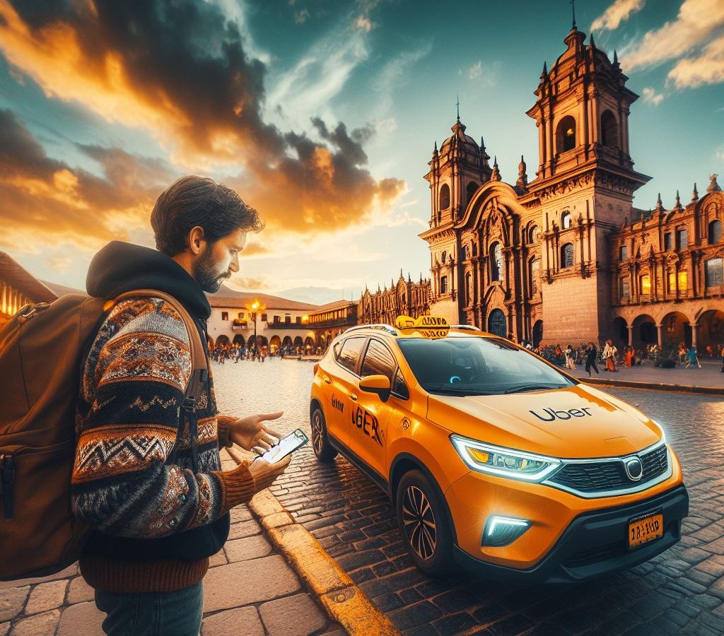 Uber en el Cusco (Imagen generada con IA)