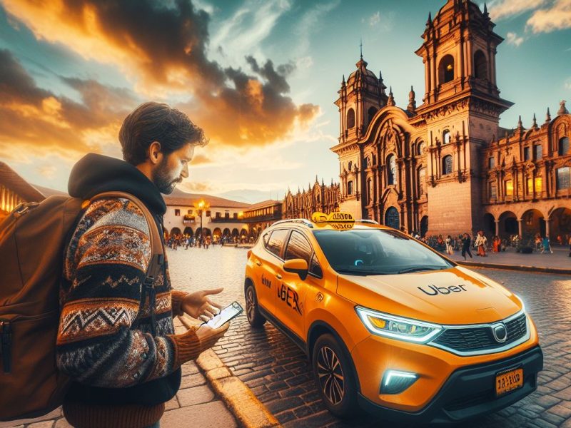 Uber en el Cusco (Imagen generada con IA)