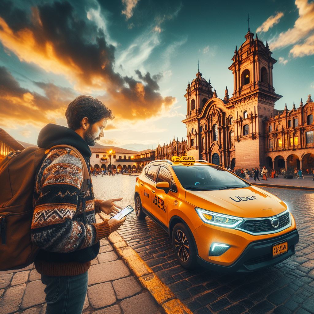 Uber en el Cusco (Imagen generada con IA)