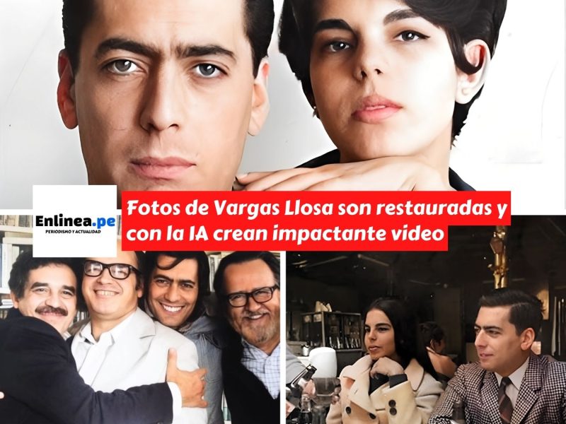 Fotos de Vargas Llosa son restauradas y con la IA crean impactante video